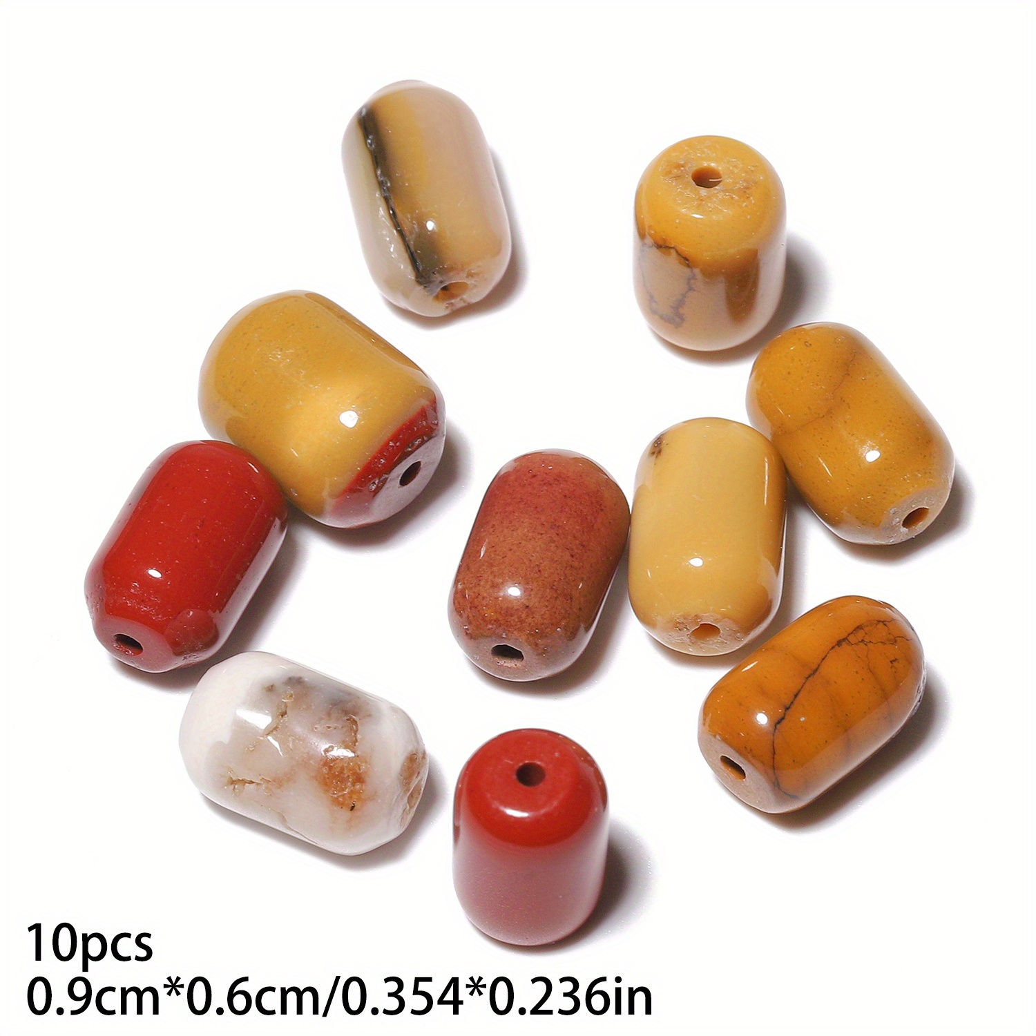 10pcs Small Bucket Shaped Stone Beads for DIY Crafting